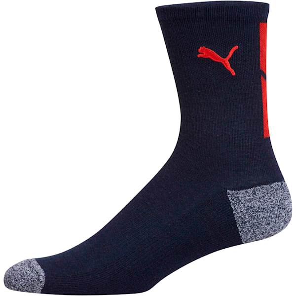 1/2 Terry Men’s Low Crew Socks [2 Pack], WHITE / NAVY, extralarge